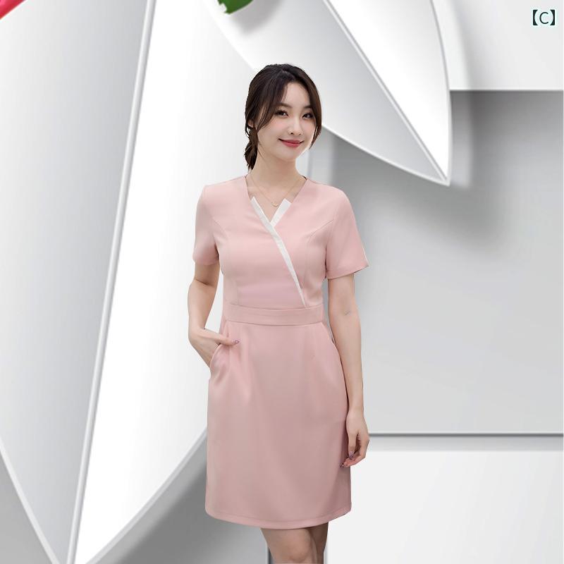 エステ ユニフォーム 制服 サロン スパ マッサージ リラクゼーション エステシャン セラピスト 美容師 フェミニン 大きいサイズ フットバス 美容院 ドレス