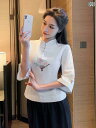 エステ ユニフォーム 制服 サロン スパ マッサージ リラクゼーション エステシャン セラピスト 唐服 レディース トップスス スス チャイナ風 瞑想 服 エスニック 茶師服 茶 師 伝統 漢方 薬 店