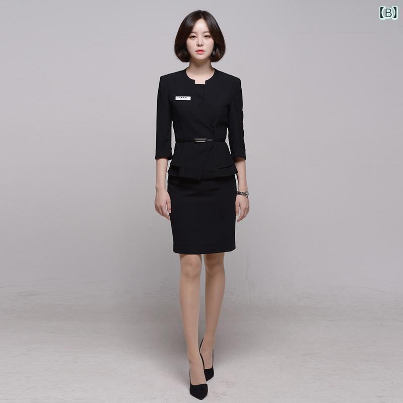 韓国 レディース 職業 服 スーツ フォーマルジュエリー フロント デスク コンサル...