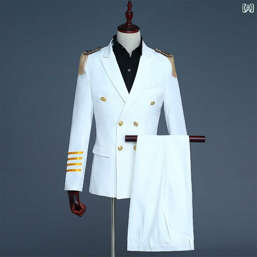 メンズ スリム キャプテン ドレス 歌手 ホスト 軍服 パフォーマンス スーツ 大きいサイズ デナー パーティー カジュアルウェア メンズ スリム キャプテン ドレス 歌手 ホスト 軍服 パフォーマンス スーツ 大きいサイズ デナー パーティー カジュアルウェア