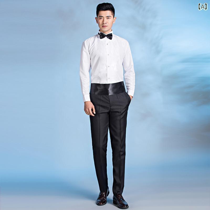 パフォーマンス 衣装 メンズ コーラス ドレス ロング 半袖 シャツ レディース スリム ステージ シャツ ホステング 服