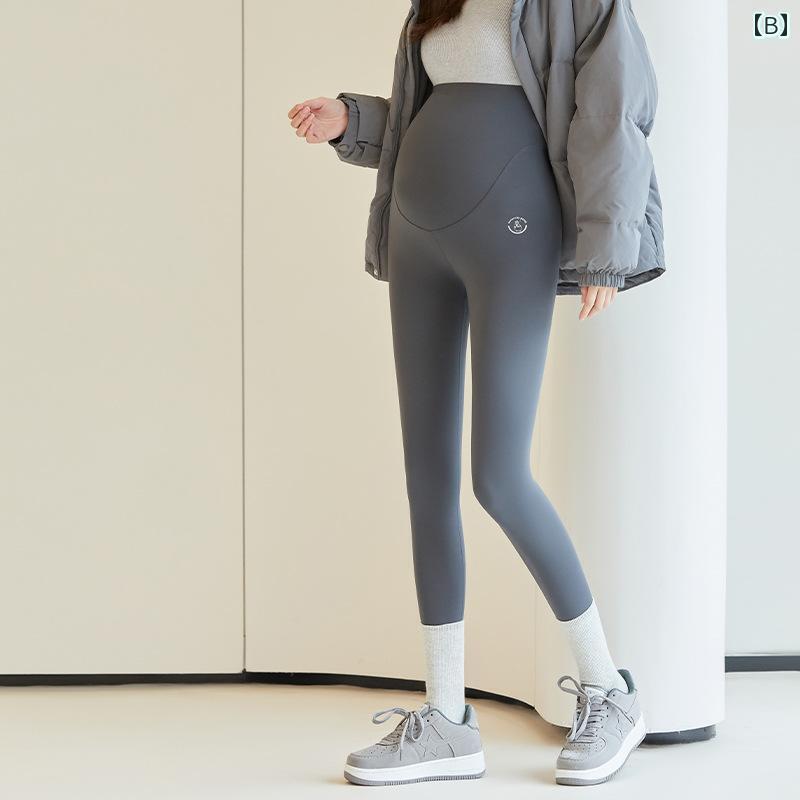 マタニティ ズボン パンツ ウェア 妊婦 レギンス 秋冬 カジュアル シームレス ハイウエスト ヨガ レギンス