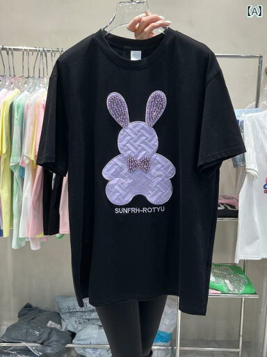 マタニティ トップスス 妊婦 ラウンドネック 夏 ウサギ Tシャツ マタニティ トップスス 妊婦 ラウンドネック 夏 ウサギ Tシャツ