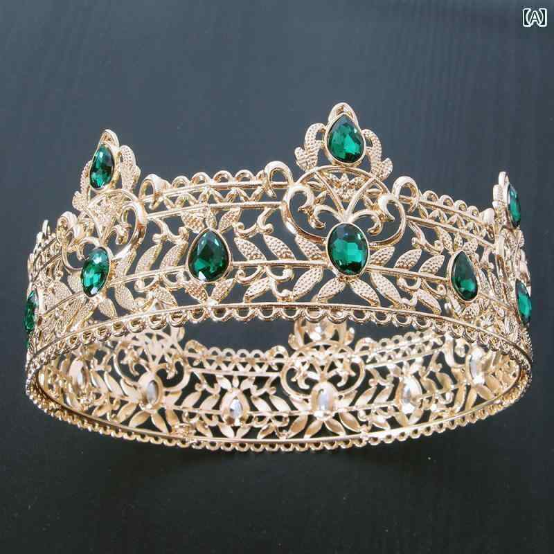 王冠 ティアラ 舞台 ステージ パフォーマンス 小道具 メンズ レディース 誕生日 パーティー 主役 キング クラウン メタル クイーン ヘア アクセサリー ラ...