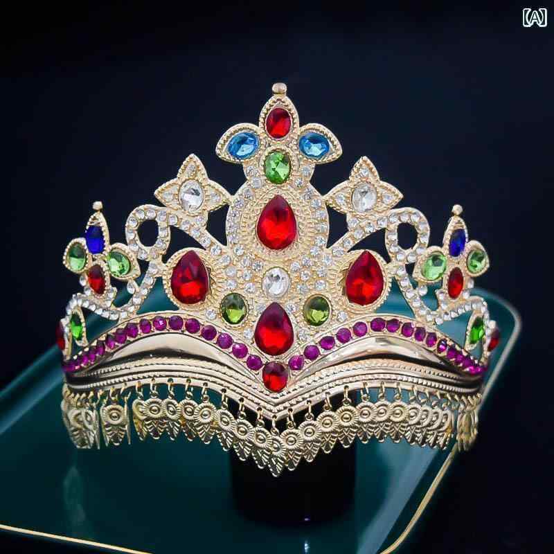 ブライダル アクセサリー 小物 ウェディング 結婚式 パーティー 婦 花嫁 舞台 小道具 コスプレ ウイグル ダンス 頭飾り クラウン レディース ステージ パ...