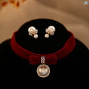 ブライダル アクセサリー 小物 ウェディング 結婚式 パーティー 婦 花嫁 舞台 小道具 コスプレ レッド 起毛 ネックレス セット スーパー フェアリー シン...