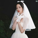 ブライダル アクセサリー 小物 ウェディング 結婚式 パーティー 婦 花嫁 舞台 小道具 コスプレ ショート ベール スーパー フェアリー 写真 シンプル プレーン ベール ショート リボン ティアラ