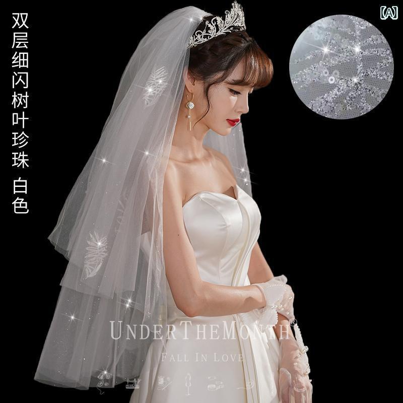 花嫁 結婚式 メイン ウェデング ベール スーパー フェアリー 写真 小道具 ショート ベール レディース キラキラ 星空 ベール