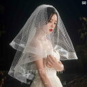 ブライダル アクセサリー 小物 ウェディング 結婚式 パーティー 婦 花嫁 舞台 小道具 コスプレ 愛 白 ショート大 グリッド ふわふわ ベール 写真 ベール...