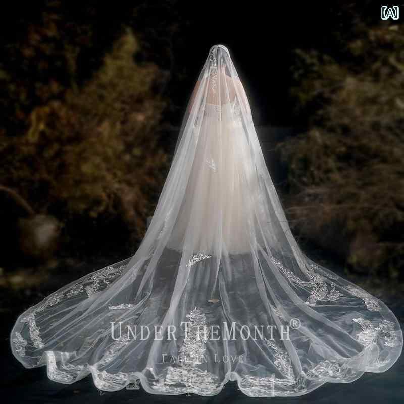 ブライダル アクセサリー 小物 ウェディング 結婚式 パーティー 婦 花嫁 舞台 小道具 コスプレ 恋 ドレス ロング トレーリング ベール スーパー フェアリ...