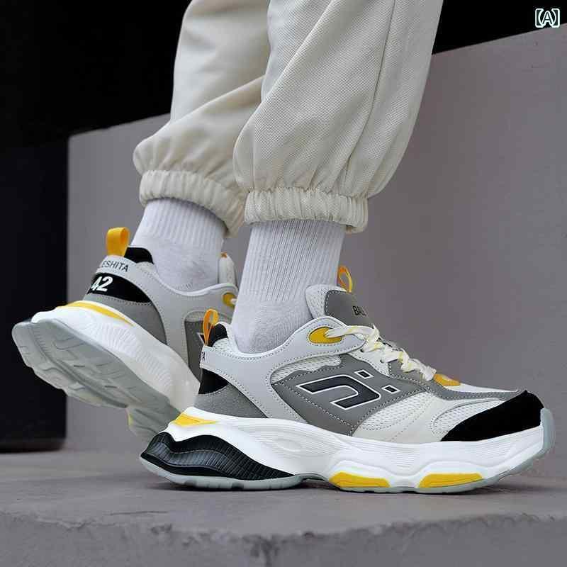 スポーツシューズ メンズ レディース 通気性 快適 メッシュ スポーツ レジャー ランニング 厚手 黒 靴 春秋 靴