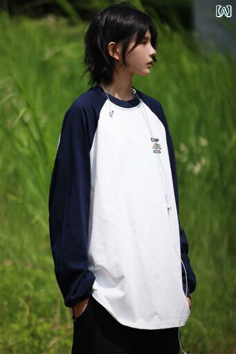 ラグランスリーブ ボトム シャツ ラウンドネック カジュアル レディース シンプル 長袖 Tシャツ ラグランスリーブ ボトム シャツ ラウンドネック カジュアル レディース シンプル 長袖 Tシャツ