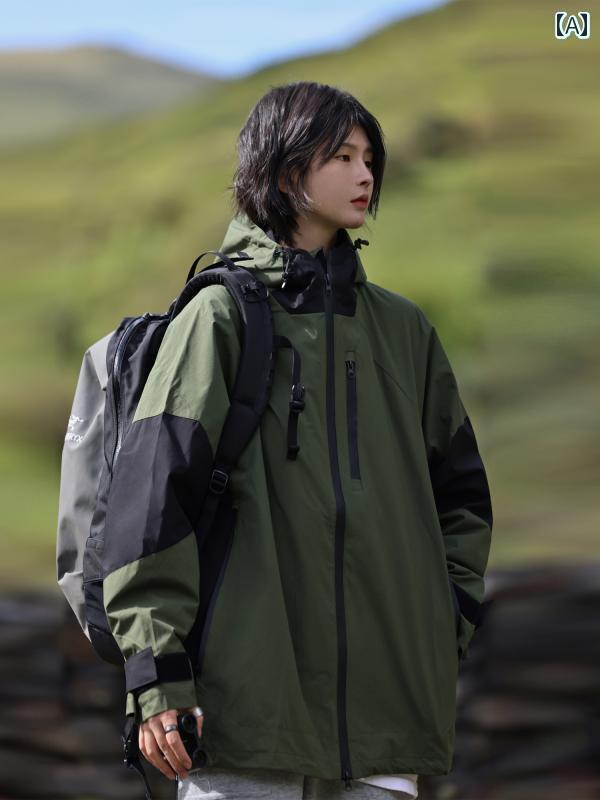 春 アウトドア 3 プルーフ フード テフロン ジャケット ジャケット ジャケット(4)