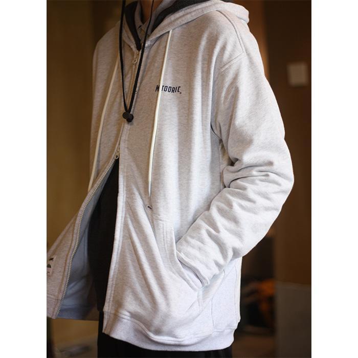 ベーシック ショルダー ダブル ジッパー プリント コットン スウェットシャツ