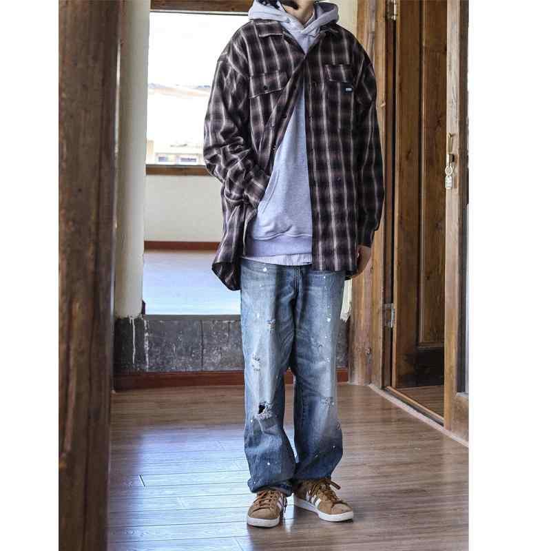 レトロ オールド ナイフ カット 穴 ストレート レディースジーンズ ズボン