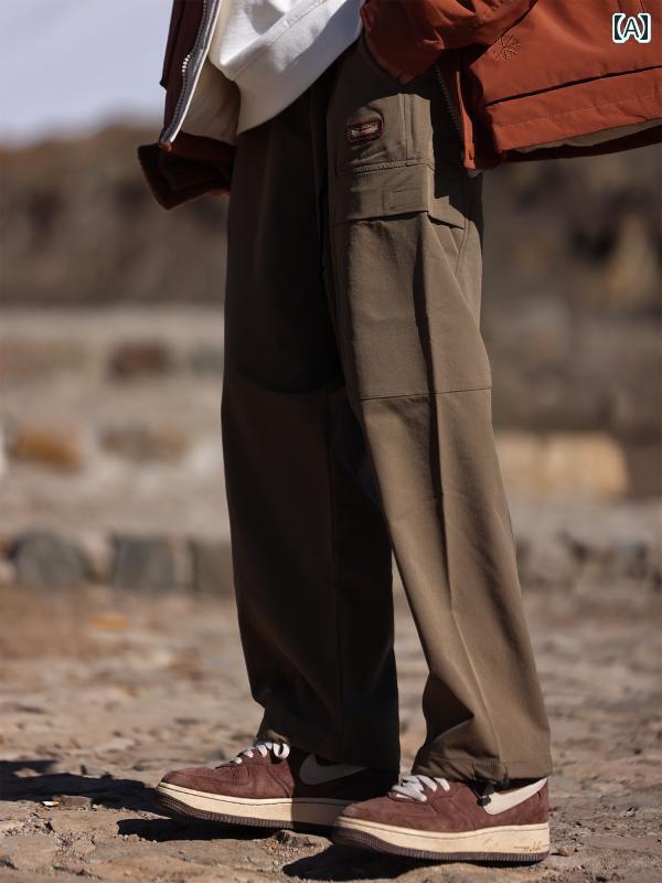 レトロ ハイキング パンツ オーバー オール ストレート アウトドア レディース ハイキング カジュアル パンツ