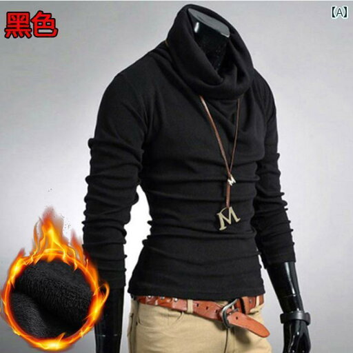メンズ 冬 起毛 厚手 タートルネック 長袖 Tシャツ 黒 パイル カラー シャツ インナーウェア メンズ 冬 起毛 厚手 タートルネック 長袖 Tシャツ 黒 パイル カラー シャツ インナーウェア