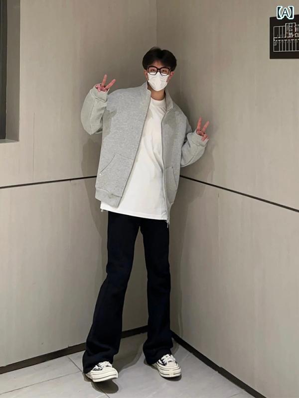 メンズ パンツ 春 ブーツ カット パンツ スリム ストレート カジュアル スーツ パンツ