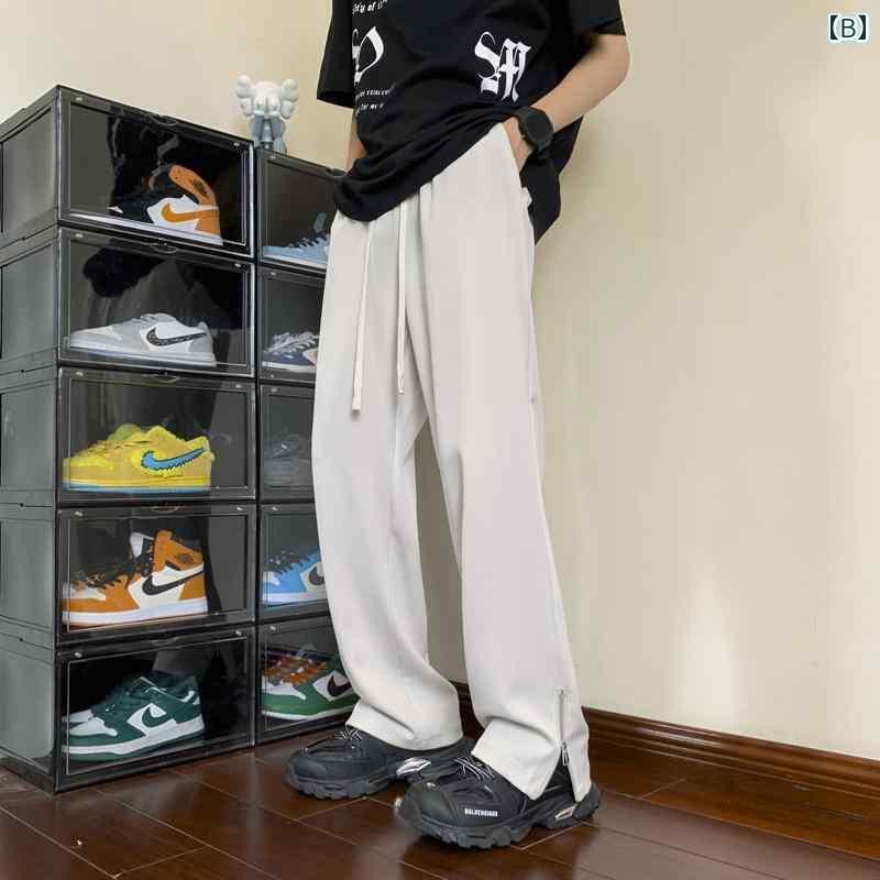 メンズ ドレープ 感 マルジェラ スリットパンツ セクシー クール ひんやり 涼しい 快適 脚 張り付か フレアって