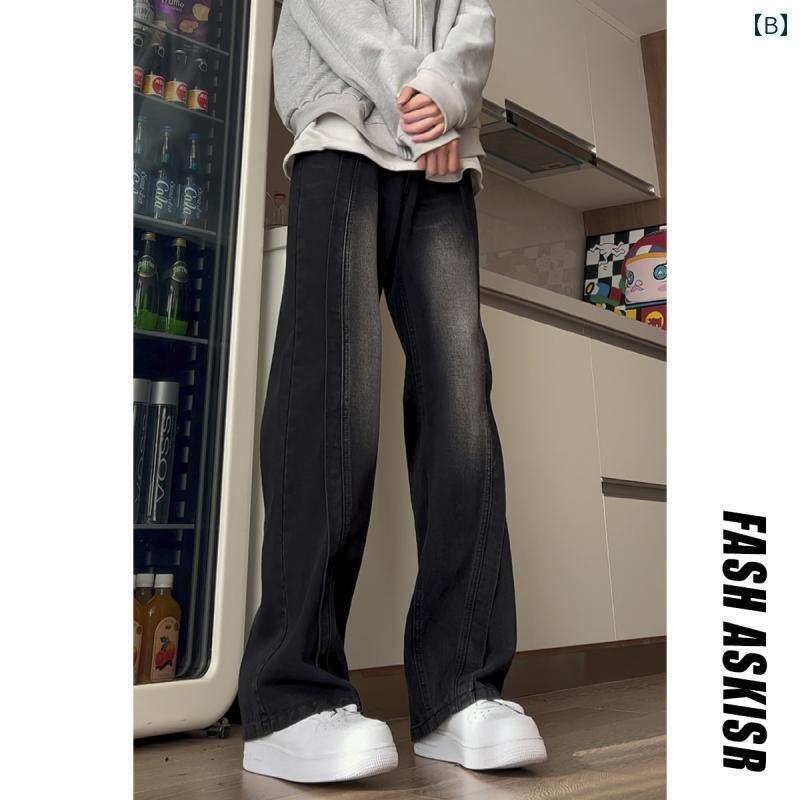 メンズ 男の子 ズボン アメリカン ストリート 春秋 バジア ジーンズ フレア ズボン 着