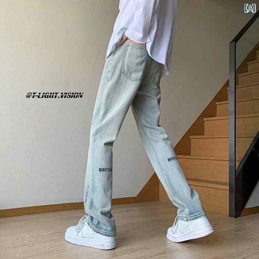 メンズ セメント カラー ジーンズ アメリカン ストリート レトロ パンツ スリム ストレート カジュアル カジュアル パンツ メンズ セメント カラー ジーンズ アメリカン ストリート レトロ パンツ スリム ストレート カジュアル カジュアル パンツ