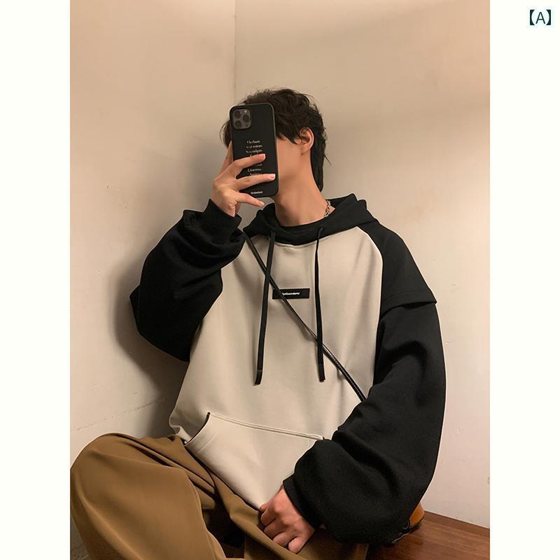 メンズ 軽量 涼しい グレー ラグラン 袖 フード ショート スウェットシャツ アメリカン ジャケット ヴィンテージ風風 ビンテージ パーカー