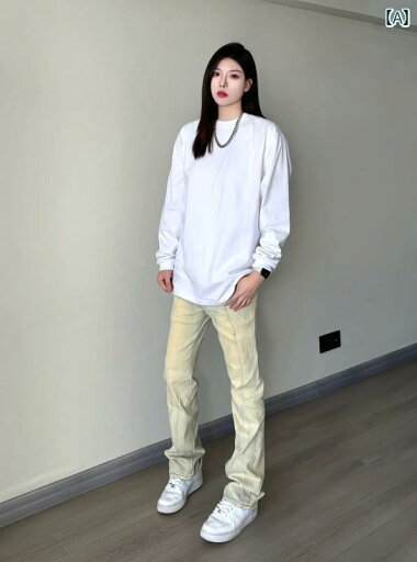 メンズ ホワイト コットン 長袖 Tシャツ 秋 ラウンドネック スウェットシャツ オーバー サイズ シャツ メンズ ホワイト コットン 長袖 Tシャツ 秋 ラウンドネック スウェットシャツ オーバー サイズ シャツ