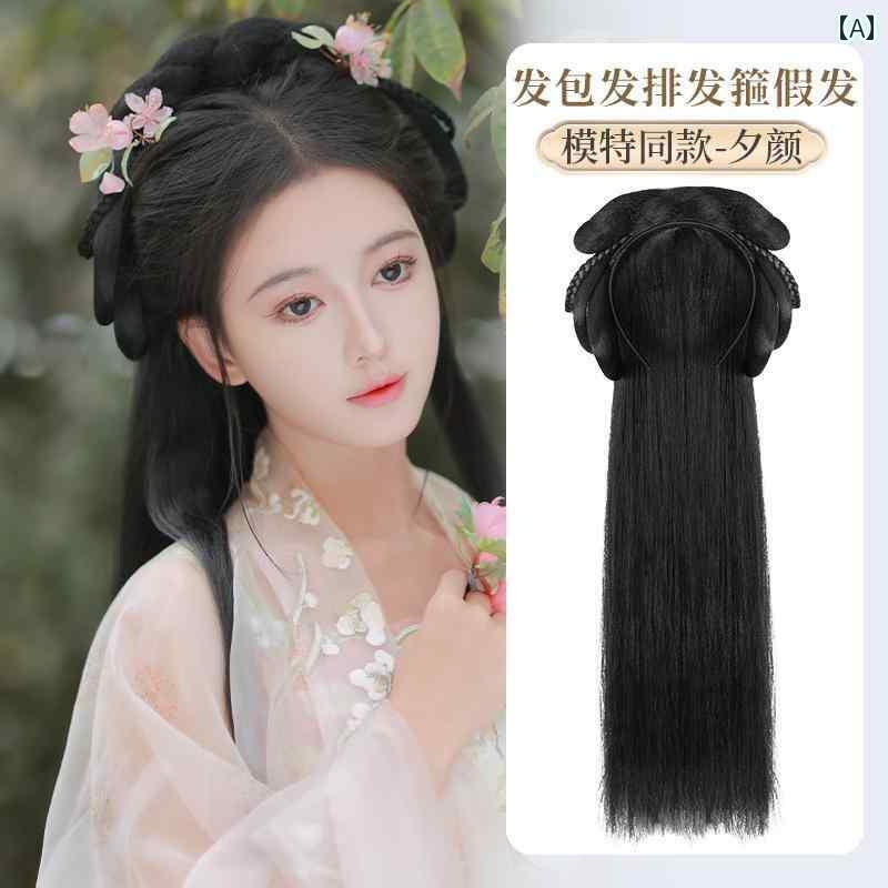 ウィッグ レトロ つけ毛 かつら 舞台 小道具 パフォーマンス コスプレ 衣装 漢服 バッグ オールインワ..