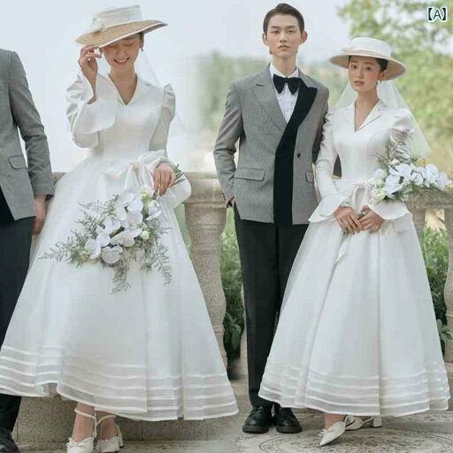 ウェデング フォト 撮影 ドレス 衣装 結婚式 思い出 アート スタジオ 服 レトロ 白 フレンチ 長袖 カップル 丈 ウェデング フォト 撮影 ドレス 衣装 結婚式 思い出 アート スタジオ 服 レトロ 白 フレンチ 長袖 カップル 丈