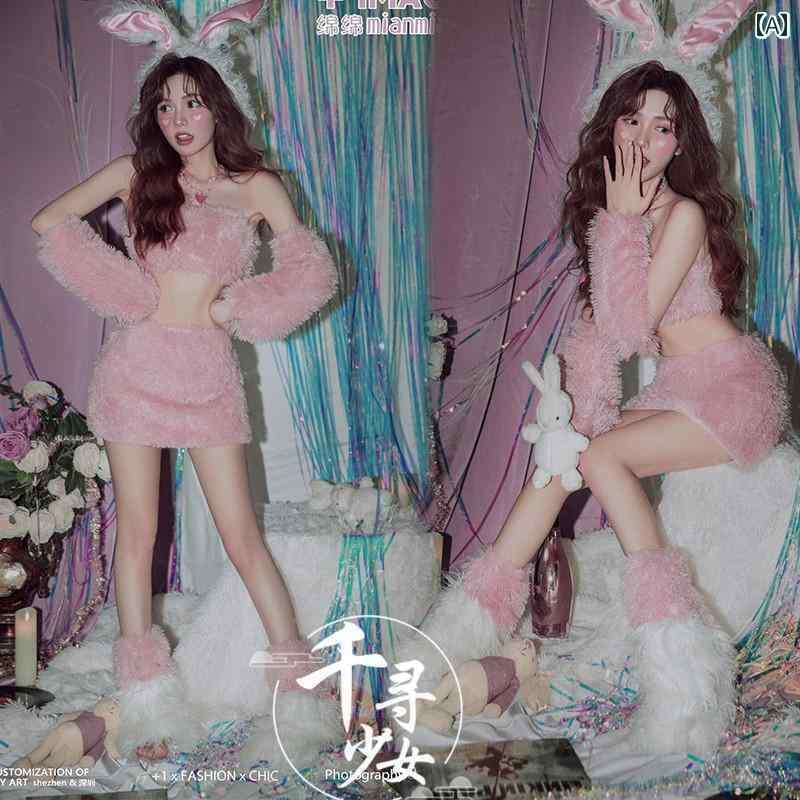 撮影 ドレス 写真 フォト 記念 コスプレ アート 思い出 スタジオ バニーガール 服 ぬいぐるみ かわいい..