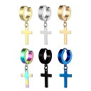 アクセサリー レディース ステンレス 手 磨き 4 * 9 吊り クロス 光沢 イヤリング 耳骨 バックル パンク イヤリング ステンレス