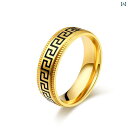 アクセサリー メンズ レディース カップル 夫婦 お揃い ペア クロスボーダー ステンレス ジュエリー トレンド 8 万里 長城 柄 エナメル ワイド チタン鋼...
