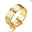 アクセサリー メンズ レディース カップル 夫婦 お揃い ペア チタン鋼 リング 8 万里 長城 柄 リング ステンレス ジュエリー
