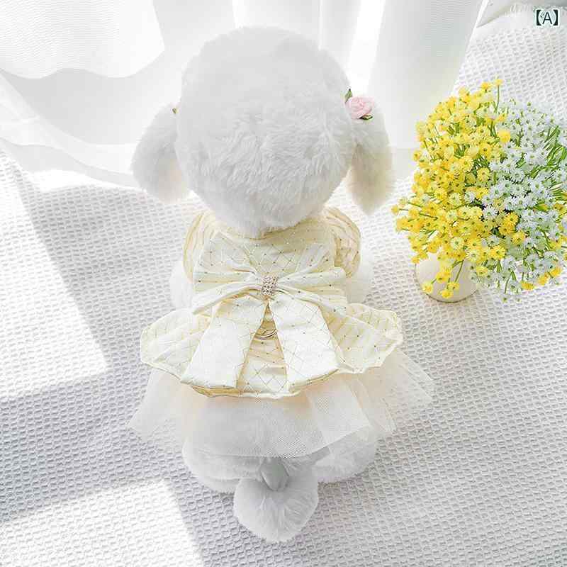 ペット 服 犬 猫 春秋 トラクション プリンセス かわいい スカート テディ ポメラニアン ビションフリーゼ 子犬 ウェデングドレス