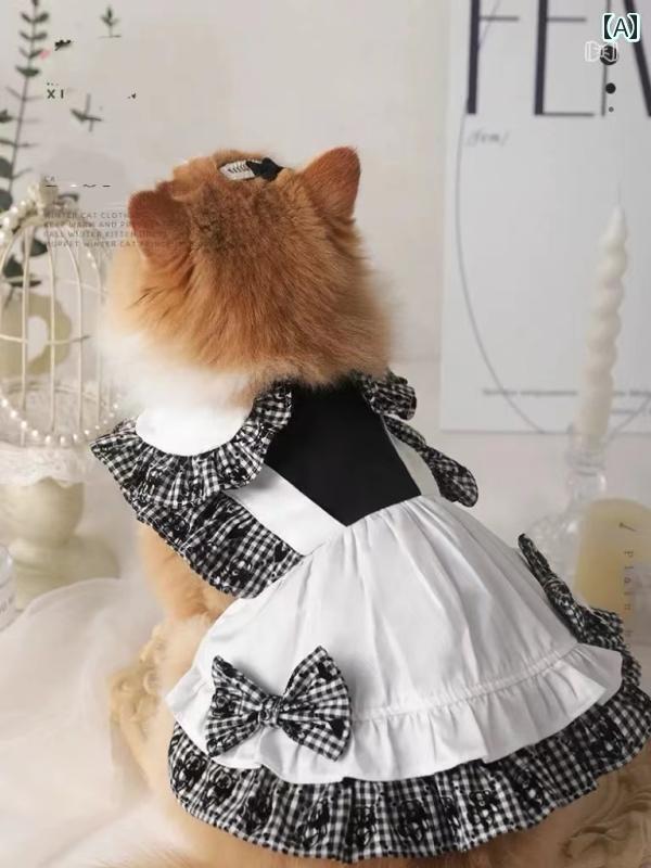 ペット 服 犬 白黒 クマ プリンセス ドレス 猫 ドレス ロリータ 小型 犬 ドレス