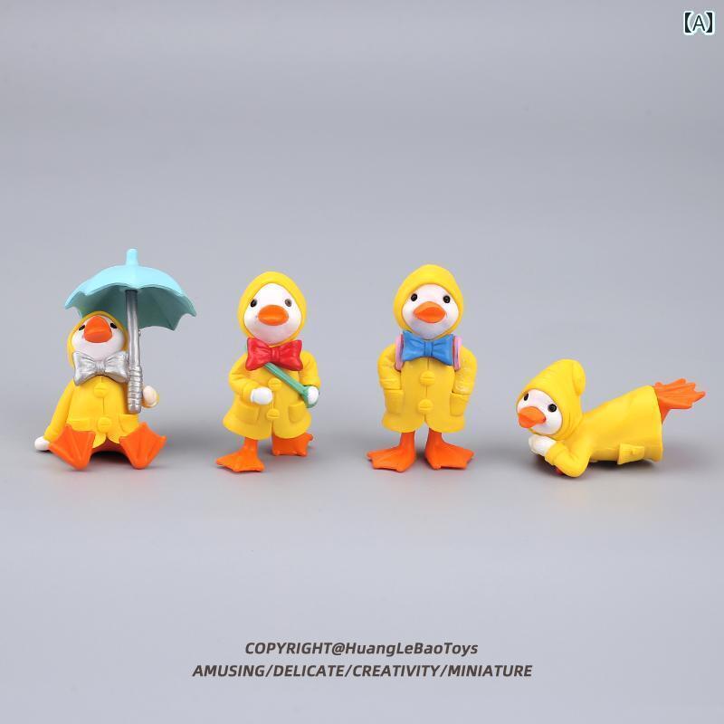 ミニチュア おもちゃ オブジェ インテリア かわいい 癒し レインコート リトル アヒル 動物 おしゃれ マイクロ 風景 飾り 装飾 玩具