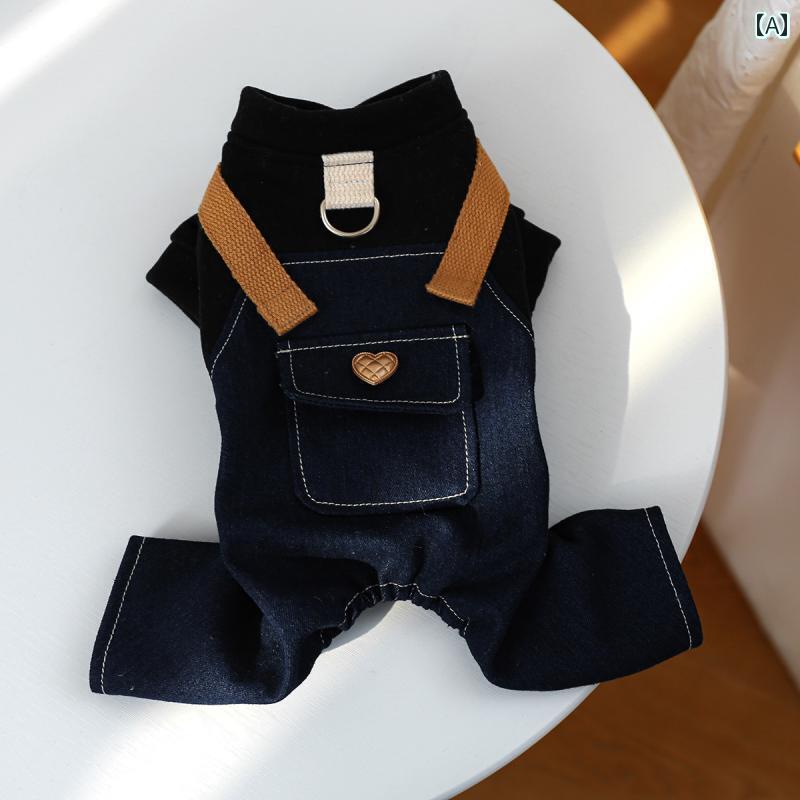 ペット 服 犬 トラクション 子犬 春秋 四本 足 オーバー オール テディ ポメラニアン ビション 小型 子犬 小型 犬