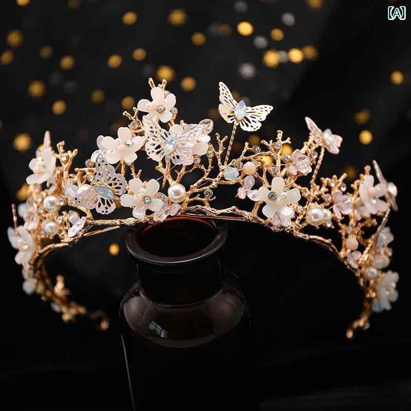 ブライダル ヘッドアクセサリー 結婚式 ウェディング パーティー 婦 花嫁 舞台 小道具 コスプレ クラウン ティアラ 誕生日 プリンセス ティアラ クラウン ...