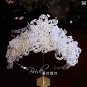 ブライダル ヘッドアクセサリー 結婚式 ウェディング パーティー 婦 花嫁 舞台 小道具 コスプレ パール クラウン レース ティアラ ドレス ヘッド ドレス ...