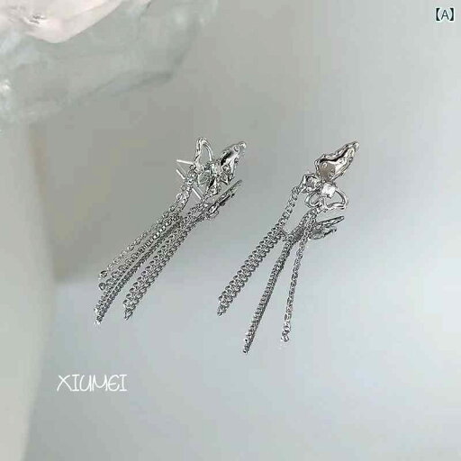 ブライダル アクセサリー ウェディング パーティー 結婚式 花嫁 婦 小物 S925 シルバー 針 韓国 蝶 タッセル イヤリング シンプル クール イヤリング ブライダル アクセサリー ウェディング パーティー 結婚式 花嫁 婦 小物 S925 シルバー 針 韓国 蝶 タッセル イヤリング シンプル クール イヤリング