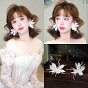 ブライダル アクセサリー ウェディング パーティー 結婚式 花嫁 婦 小物 フェアリー イヤー クリップ ジュエリー フォレスト ガーリー レトロ 白 花 イヤリング