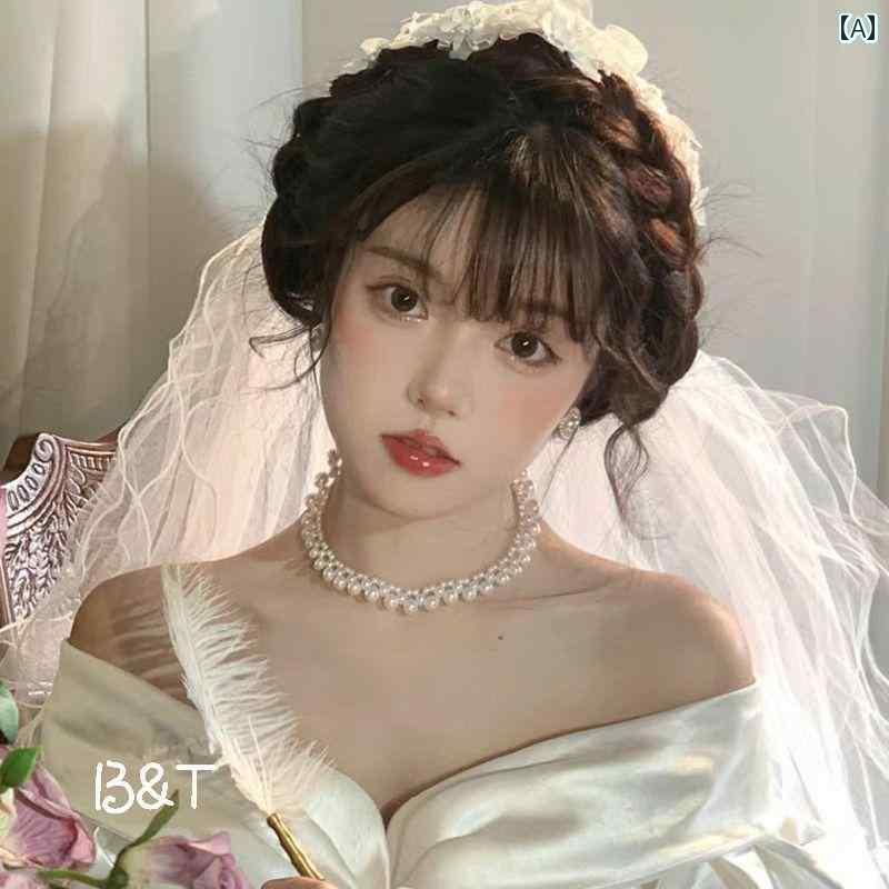 ブライダル アクセサリー ウェディング パーティー 結婚式 花嫁 婦 小物 ネックレス フレンチ レトロ パールネックレス 宮殿 ガール ネックレス ドレス