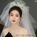 ブライダル ヘッドアクセサリー 結婚式 ウェディング パーティー 婦 花嫁 舞台 小道具 コスプレ スーパー フェアリー 花 頭飾り 韓国 レトロ ベール ヘア...