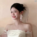 ブライダル アクセサリー ウェディング パーティー 結婚式 花嫁 婦 小物 宮殿 レトロ 軽量 涼しい 涼しい イヤリング ロング スーパー フェアリー 美しい フラワービーズ タッセル イヤリング