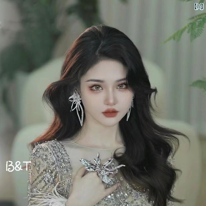 ブライダル アクセサリー ウェディング パーティー 結婚式 花嫁 婦 小物 エレガント イヤリング 個性 タッセル イヤリング 軽量 涼しい ドレス メイクアップ