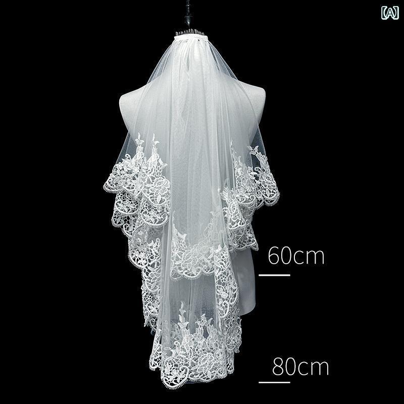 ブライダル アクセサリー 小物 ウェディング 結婚式 パーティー 婦 花嫁 舞台 小道具 コスプレ ドレス ベール スーパー フェアリー レース 2 重 フォト ベール ヘッド ピース