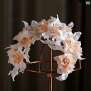 ブライダル アクセサリー 小物 ウェディング 結婚式 パーティー 婦 花嫁 舞台 小道具 コスプレ 韓国 ヘッド ドレス 森 風 糸 ピンク オレンジ ヘア アクセサリー 花 写真撮影 フェアリー 華麗 アクセサリー