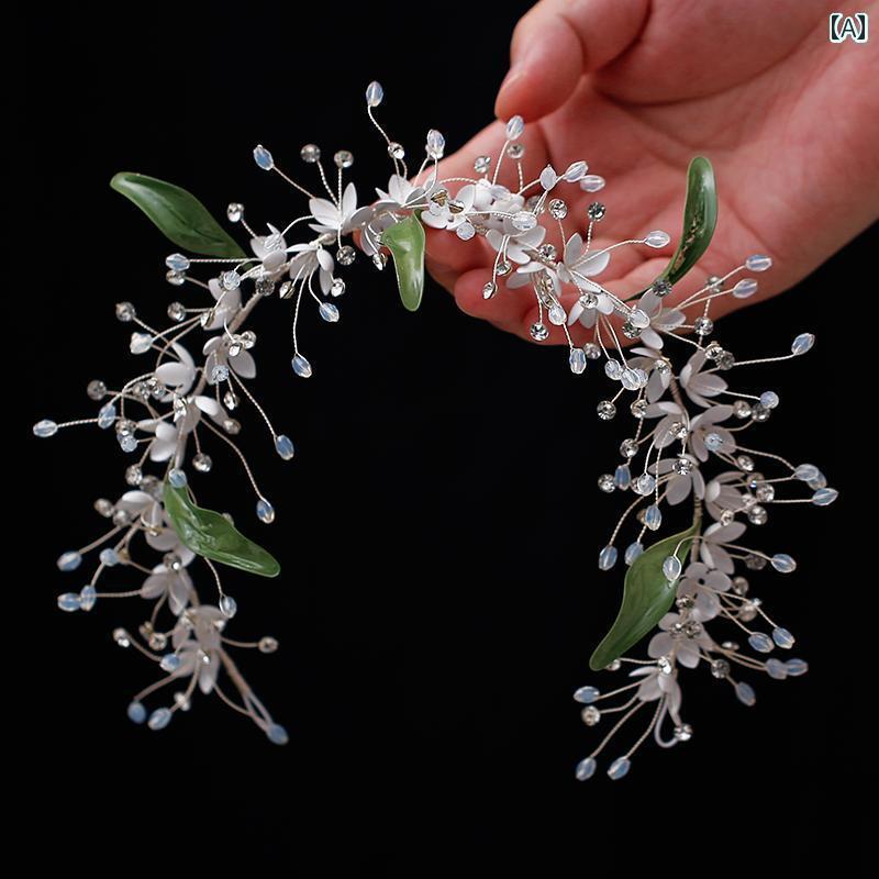 ブライダル アクセサリー 小物 ウェディング 結婚式 パーティー 婦 花嫁 舞台 小道具 コスプレ フォレスト ヘッド ドレス 韓国 小花 カチューシャ ヘッド バンド ヘア アクセサリー 屋外 旅行 写真 フェアリー アクセサリー