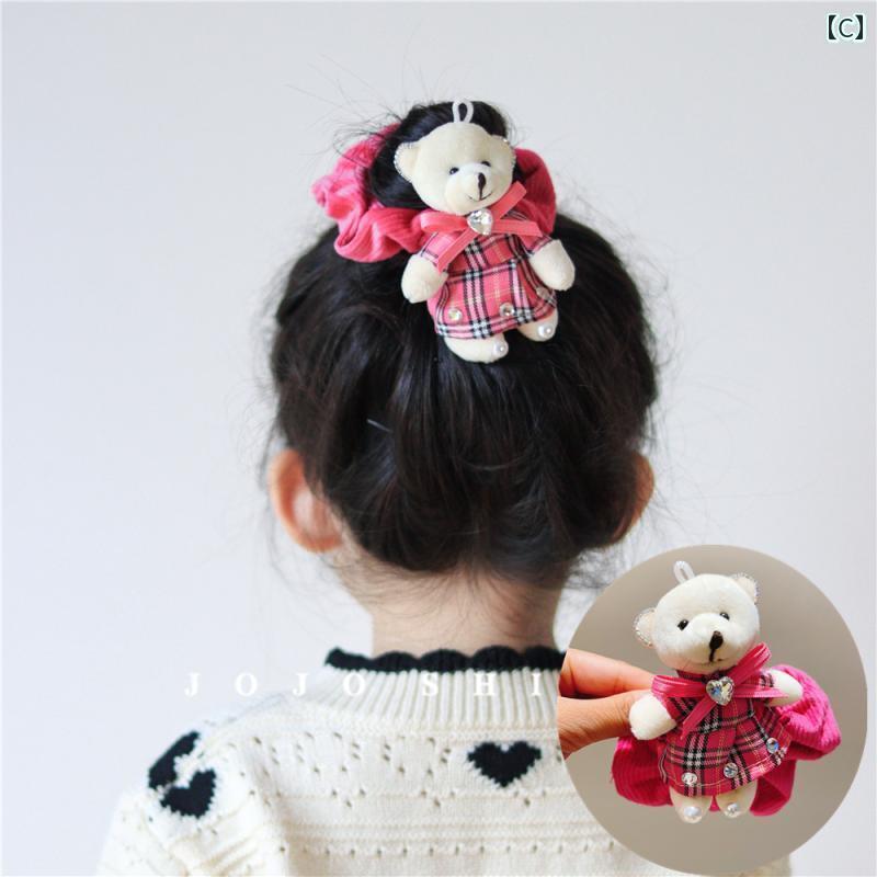 ヘアーアクセサリー 女子 キッズ 子供 秋冬 ウール フェルト ヘア バンド 赤ちゃん かわいい ヘア ロープ ヘア ネクタイ 小さめ ゴム バンド ヘッド バンド