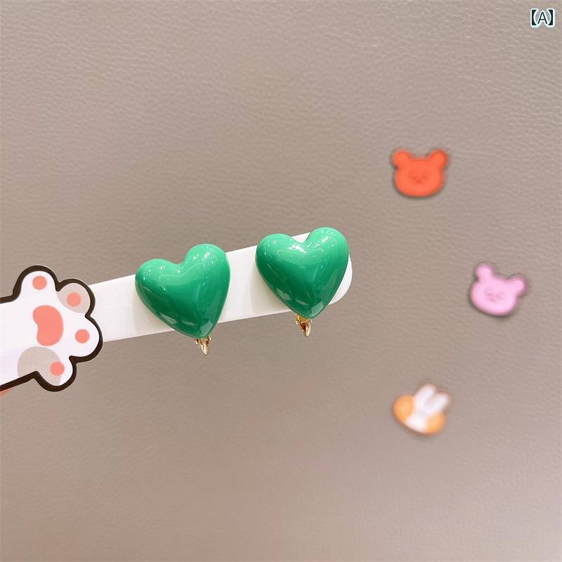 アクセサリー 女子 キッズ 子供 子供 イヤー クリップ 痛く い 女子 レトロ ピアス 小さめ 女子 愛 イ..